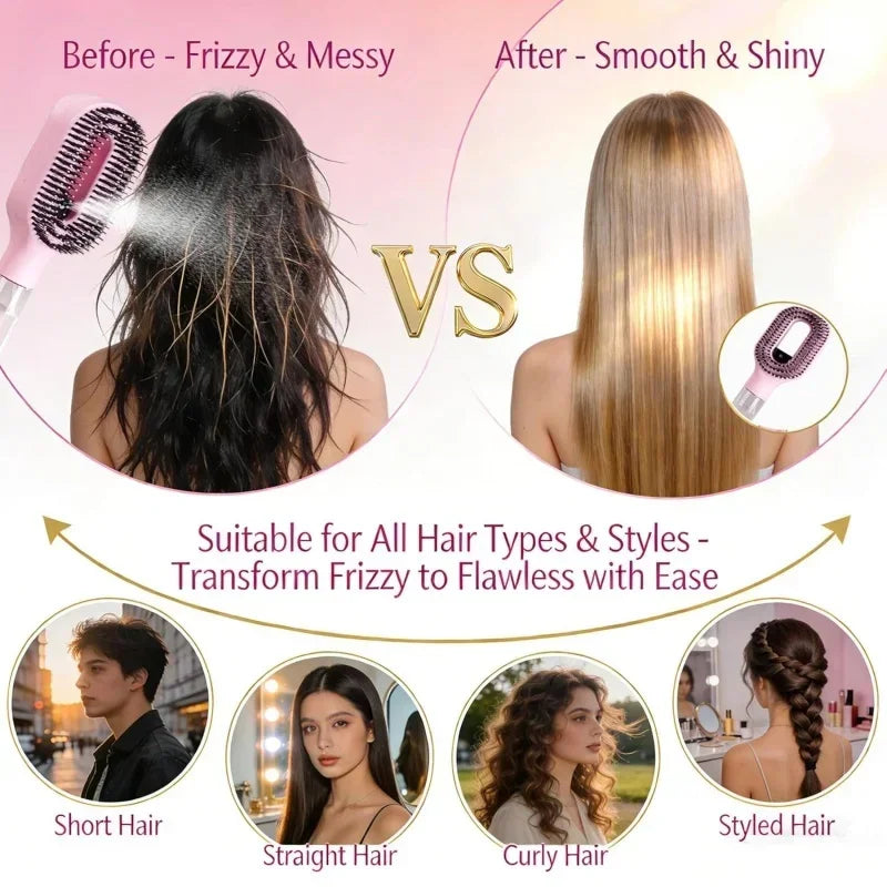 2-in-1 Sprayer Comb Detangling Scalp Massage Hairbrush with Spray Bottle Essential Oil Water Mist Spray Brush Anti-static Summer