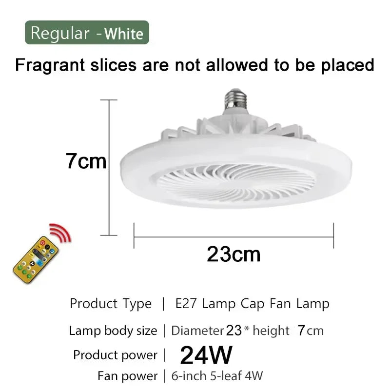 Timed Fan Lamp E27 LED Ceiling Fan Lights for Living Room Remote Control Dimmable 3-Color Kitchen Lamp 3-Speed Drone Fan Lamps