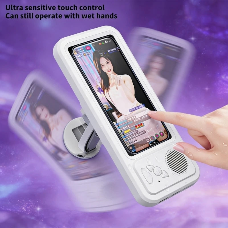 Waterproof Bluetooth-compatible Speaker For Shower IPX4 Rated Phone Holder