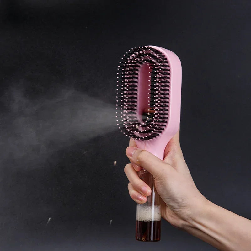 2-in-1 Sprayer Comb Detangling Scalp Massage Hairbrush with Spray Bottle Essential Oil Water Mist Spray Brush Anti-static Summer