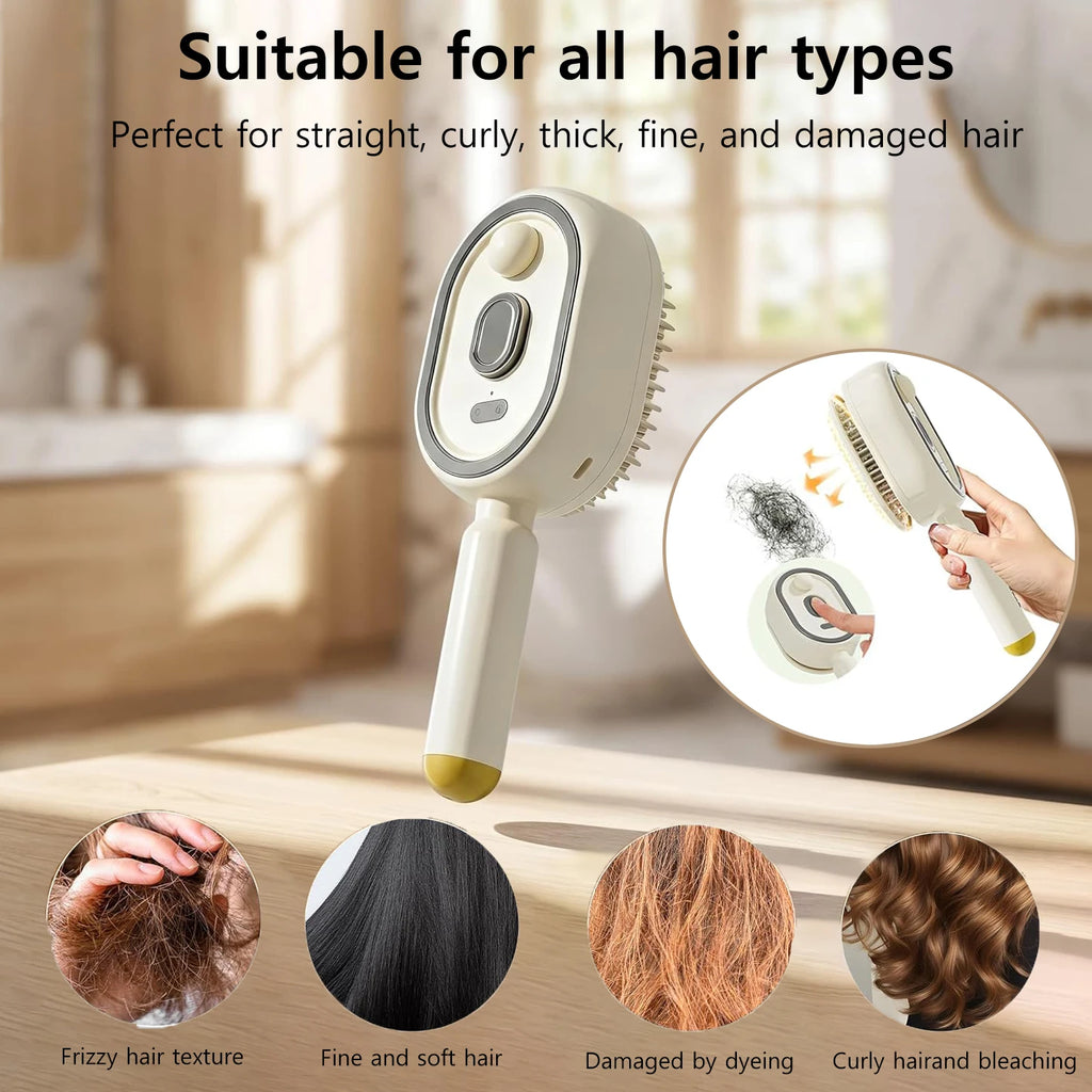 Electric Spray Air Cushion Comb for Women Retractable Hair Massage Brush for Thick Fine Curly Hair Electric Steam Brush for Hair