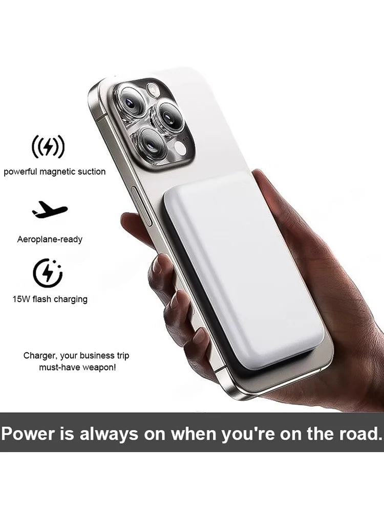 10000mAh Magnetic Wireless Power Bank, Qi2 Certified 15W MagSafe Wireless Charging & 22.5W PD Wired Fast Charging Portable External Battery Pack Compatible with iPhone 12-17 Pro Series and Android