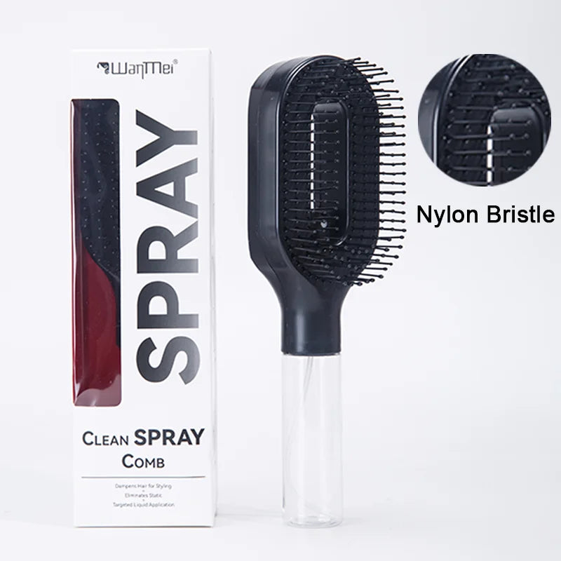 2-in-1 Sprayer Comb Detangling Scalp Massage Hairbrush with Spray Bottle Essential Oil Water Mist Spray Brush Anti-static Summer