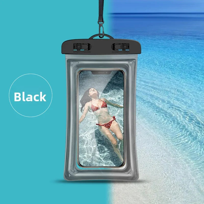 PVC Transparent Waterproof Phone Pouch Luminous Touchscreen Dry Bag with Seal Lock for Swimming Diving Hot Spring Rafting